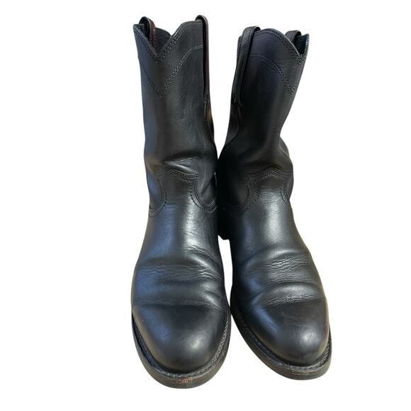 FRYE Men\'s Duke Roper Boots Black Leather Pull On Western Cowboy Size 11 main image 10